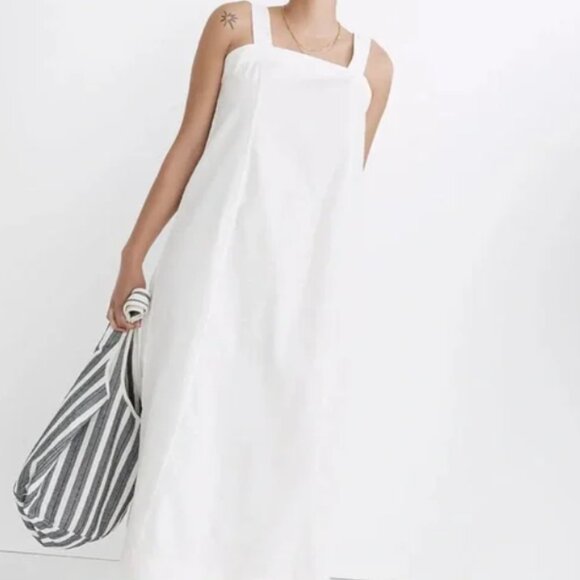 Madewell NWT Linen/Cotton Blend White Sleeveless Dress - Size XXS